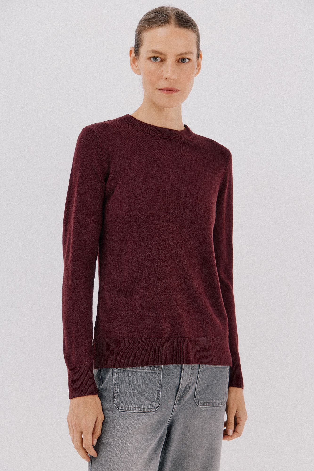 Cortefiel Su&eacute;ter tacto suave Vino