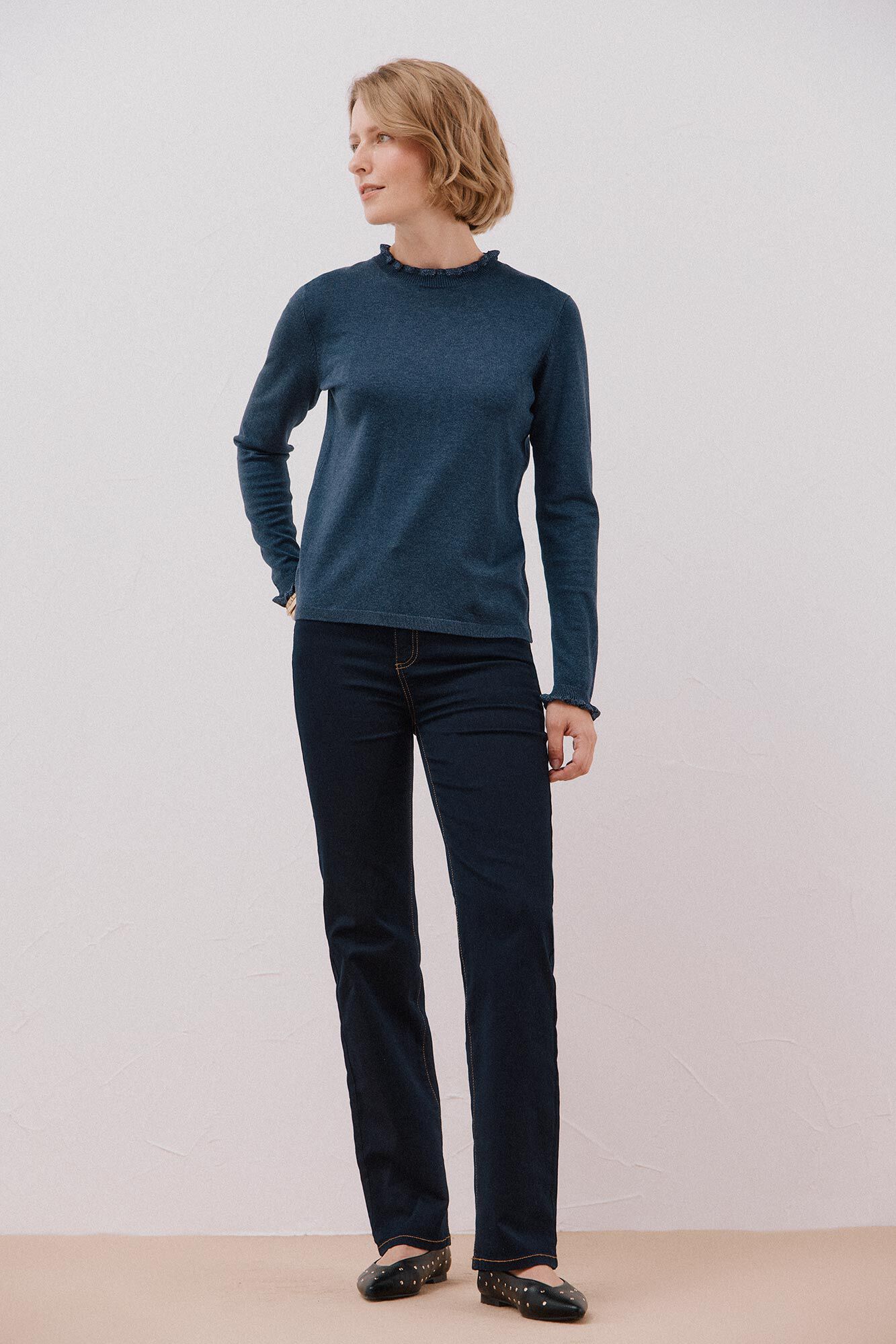 Cortefiel Chaleco calado bicolor