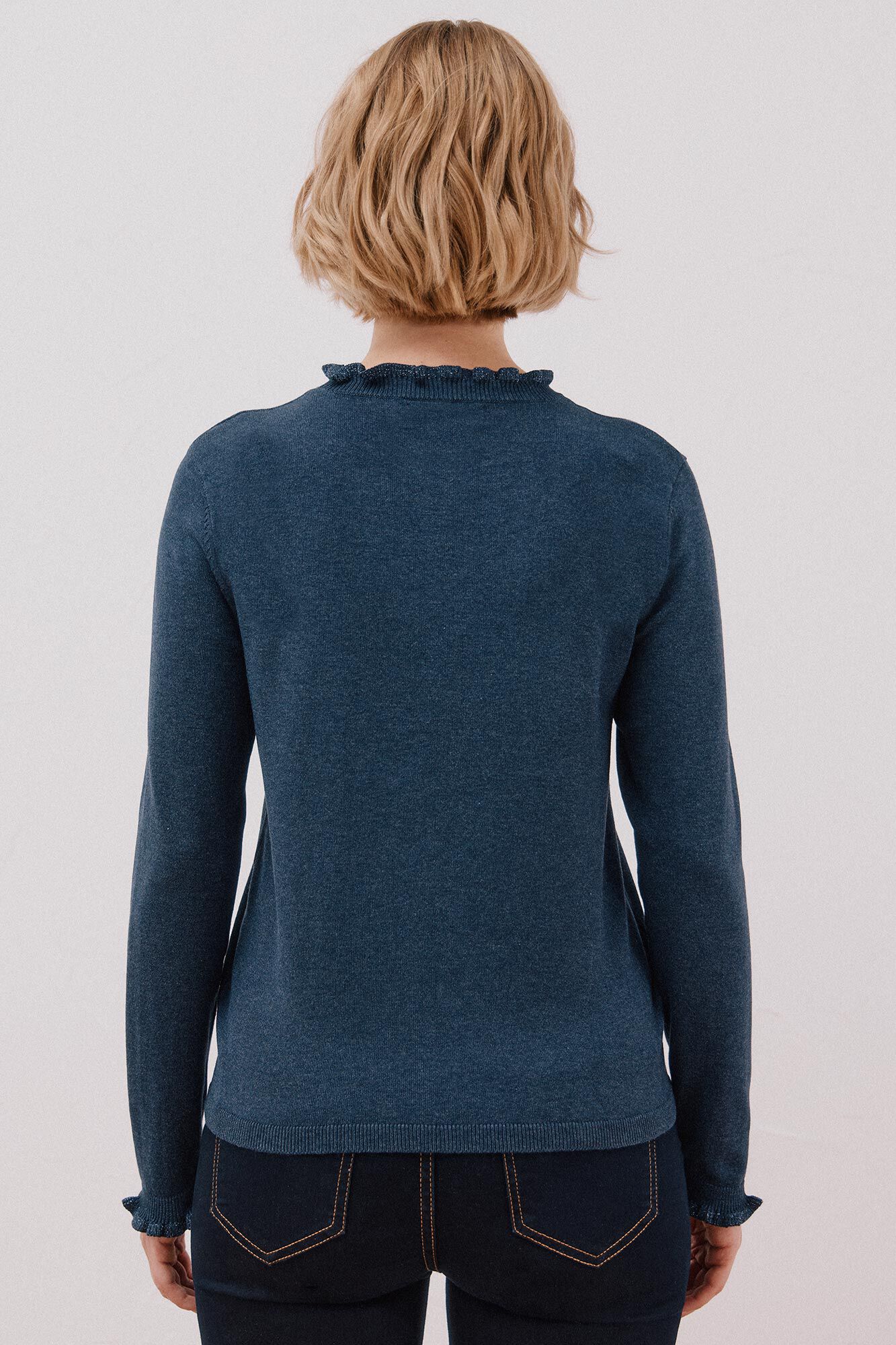 Cortefiel Chaleco de tejido calado Azul