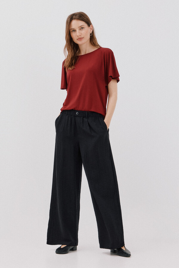 Cortefiel Playera básica fluida Vino