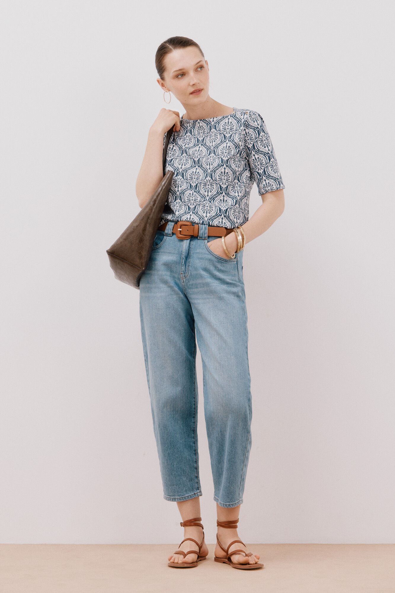 Cortefiel Playera b&aacute;sica escote barco Azul