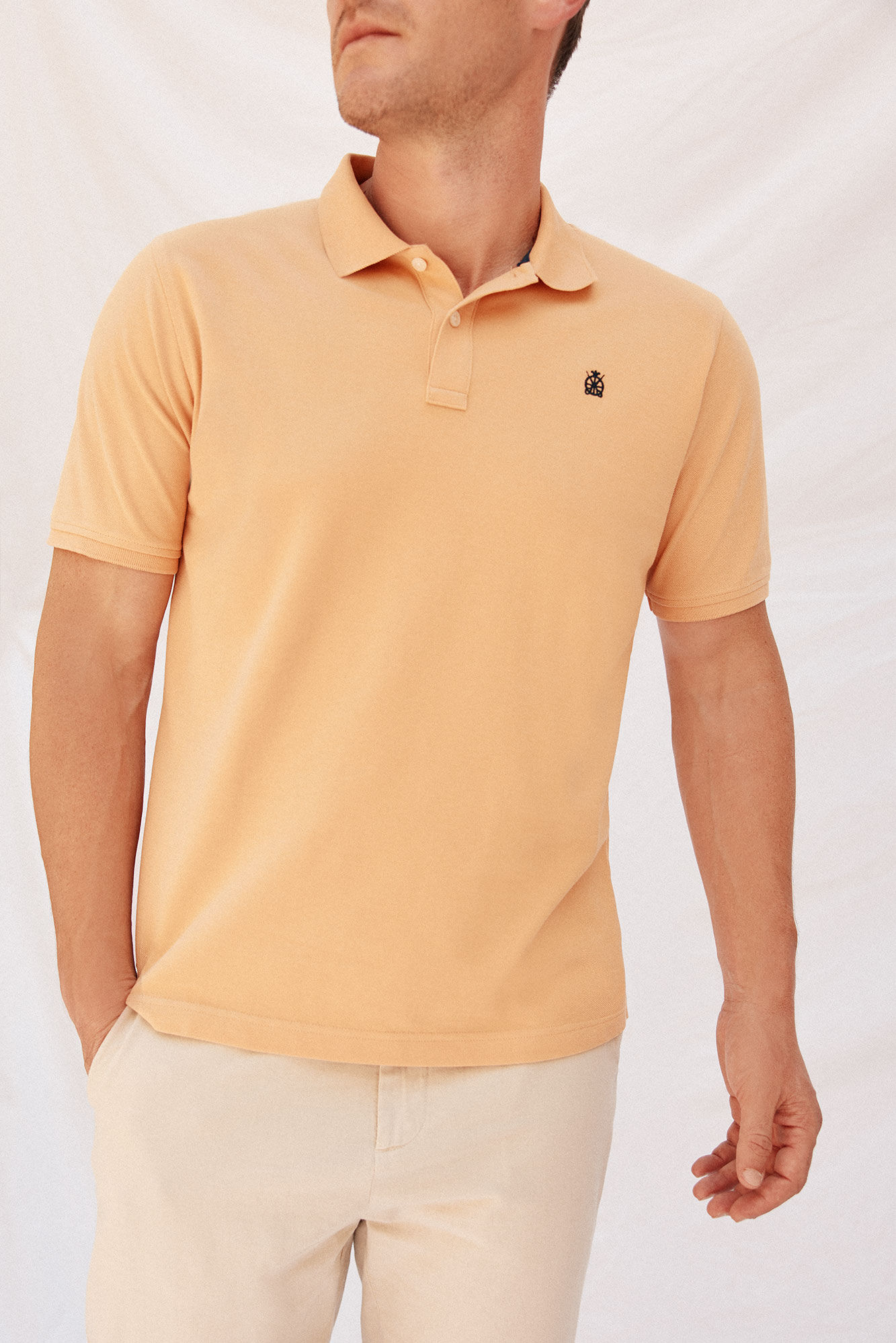 Cortefiel Polo b&aacute;sico piqu&eacute; Amarillo