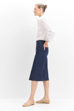 Cortefiel Falda Midi Vaquera Azul