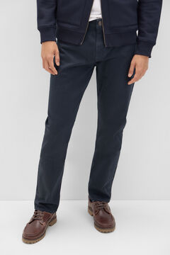 Cortefiel Pantalón 5 bolsillos color regular fit Azul marino