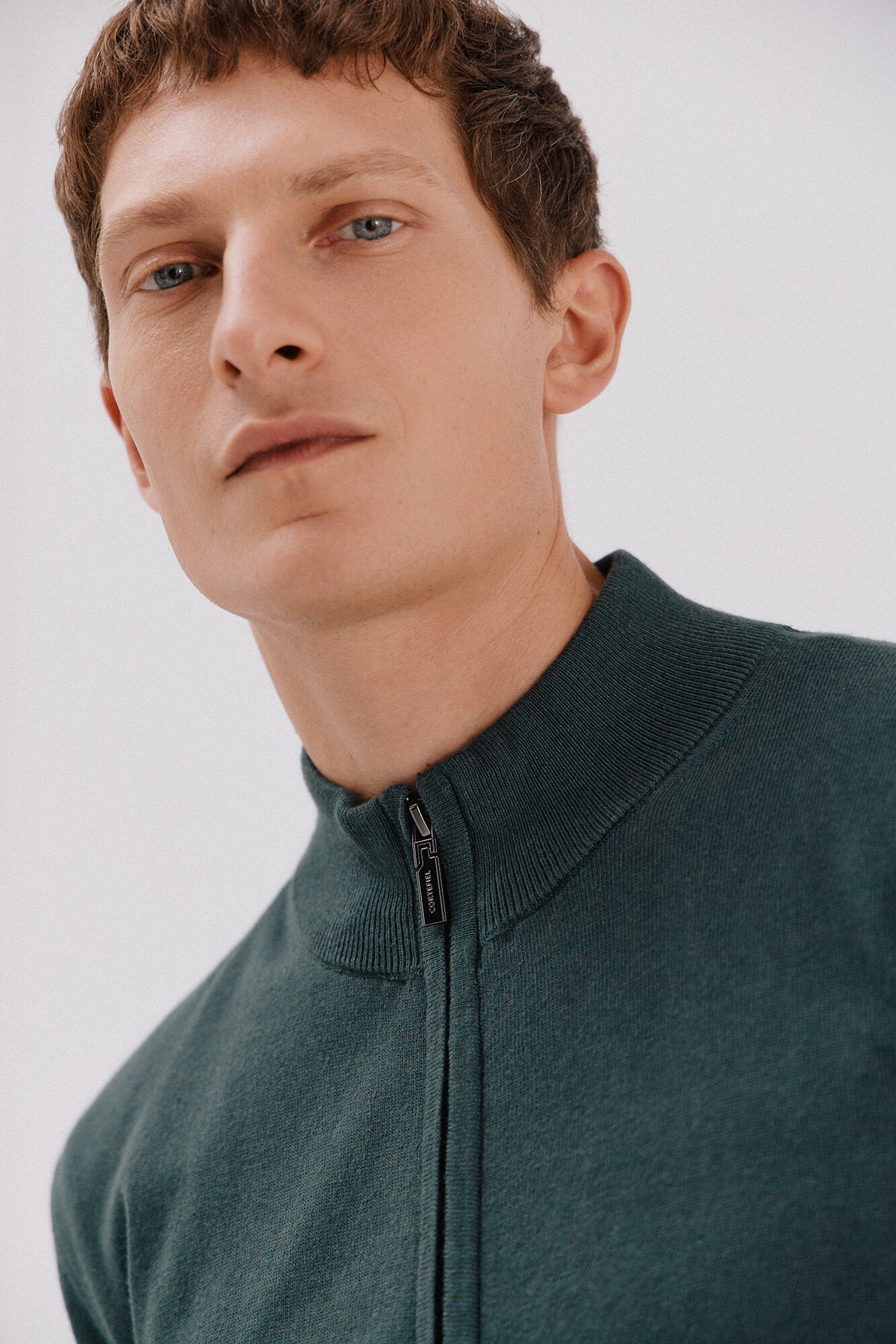 Cortefiel C&aacute;rdigan de algod&oacute;n con cashmere Verde oscuro