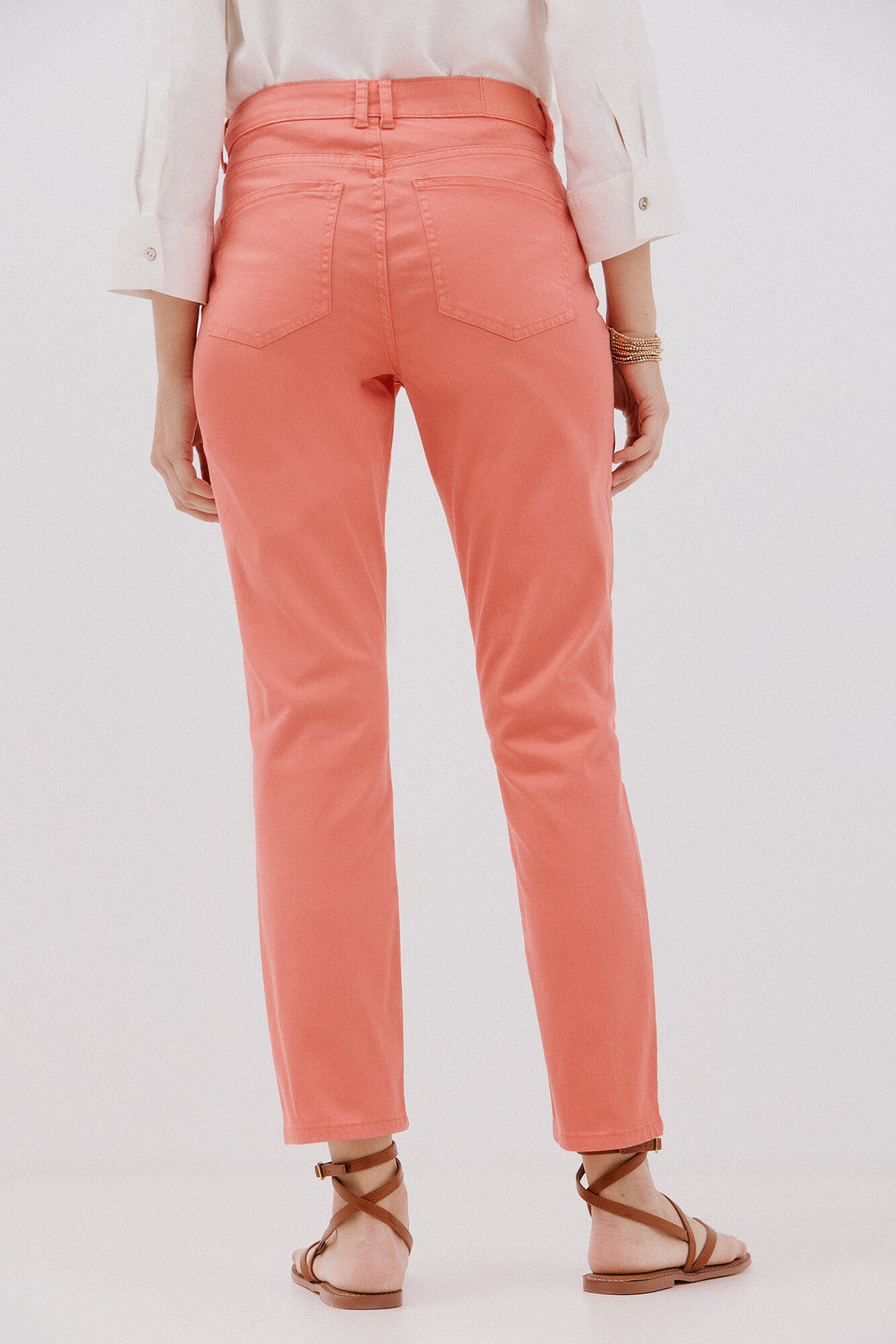 Cortefiel Pantalones pitillo crop color