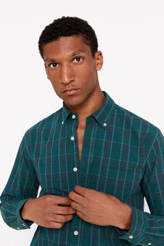 Cortefiel Camisa cuadros fácil plancha Verde