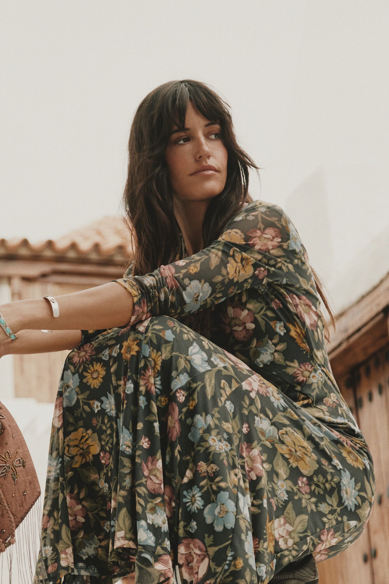 Slowlove Vestido estampado con vuelo