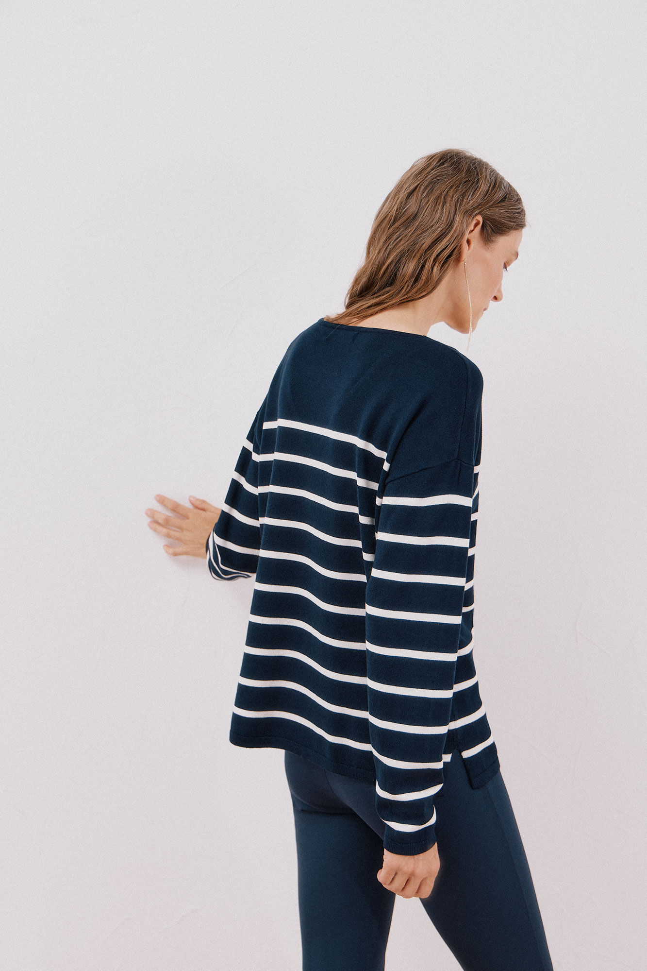 Cortefiel Su&eacute;ter escote pico Estampado azul