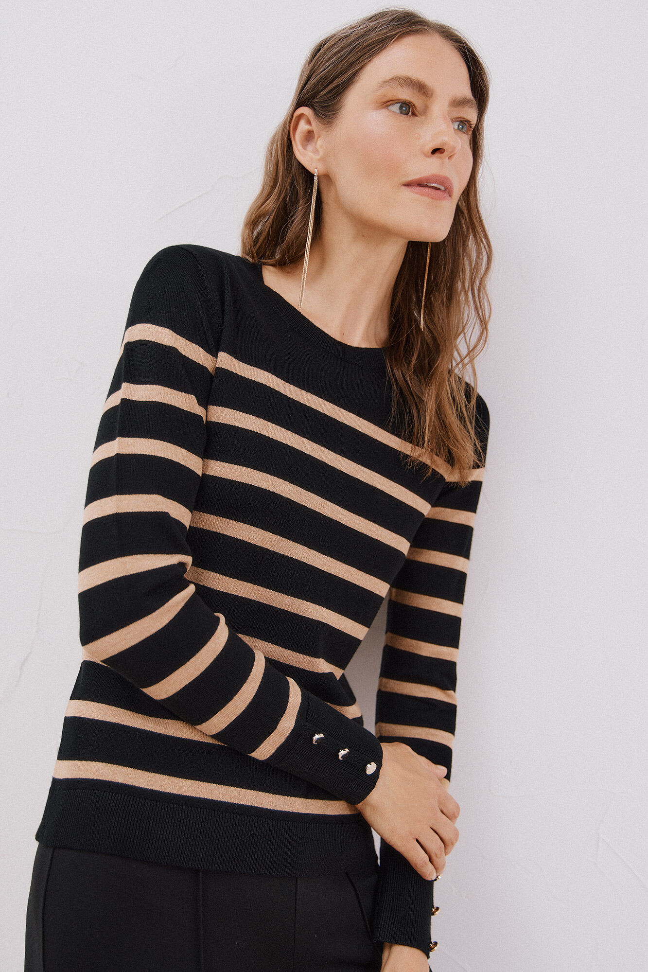 Cortefiel Su&eacute;ter de manga corta Negro