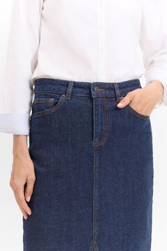 Cortefiel Falda Midi Vaquera Azul