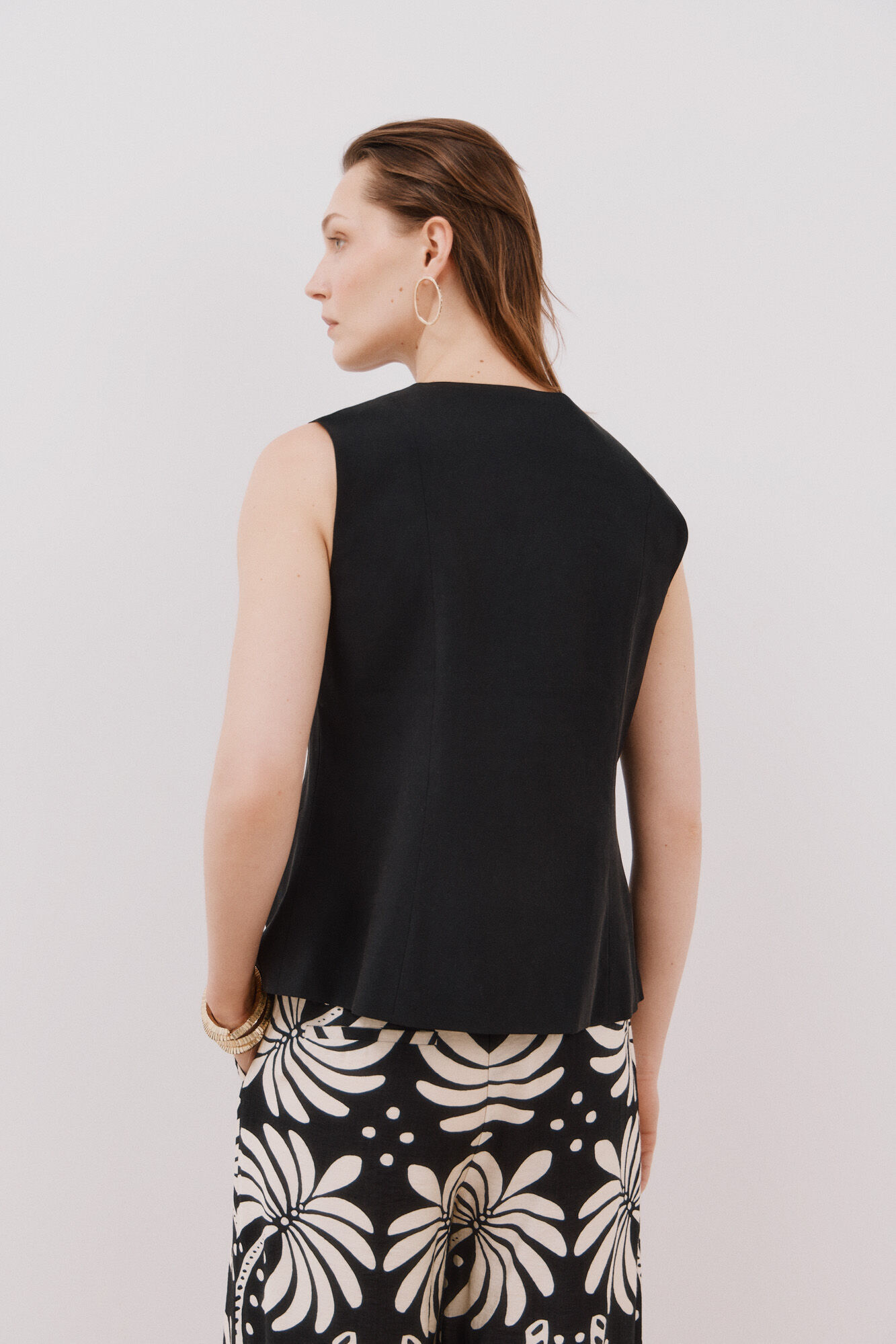 Cortefiel Chaleco cerrado Negro