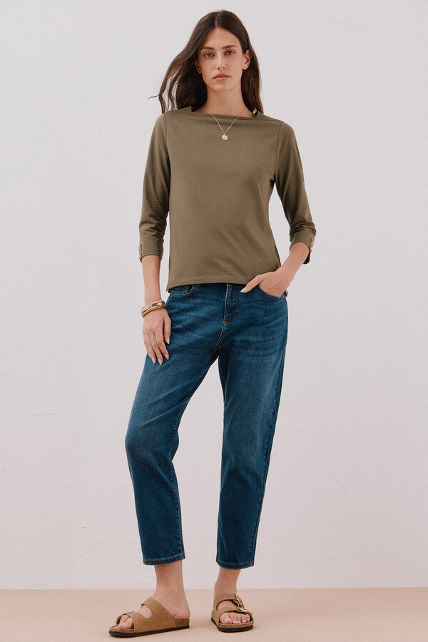 Cortefiel Playera básica barco Kaki