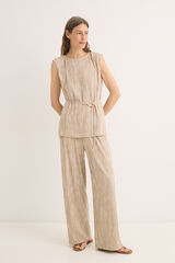 Cortefiel Pantalón tejido jacquard. Arena