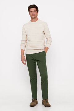 Cortefiel Pantalón chino ligero slim fit Verde