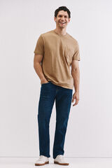 Cortefiel Playera básica bolsillo Beige
