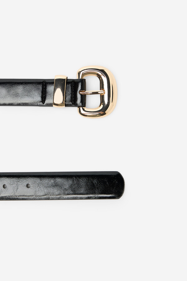 Cortefiel Hebilla hinchada belt Negro
