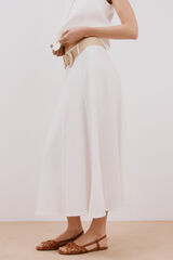 Cortefiel Falda midi capa Blanco