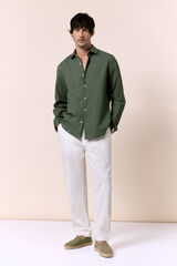 OOTO Pantal&oacute;n de lino-algod&oacute;n regular Marfil