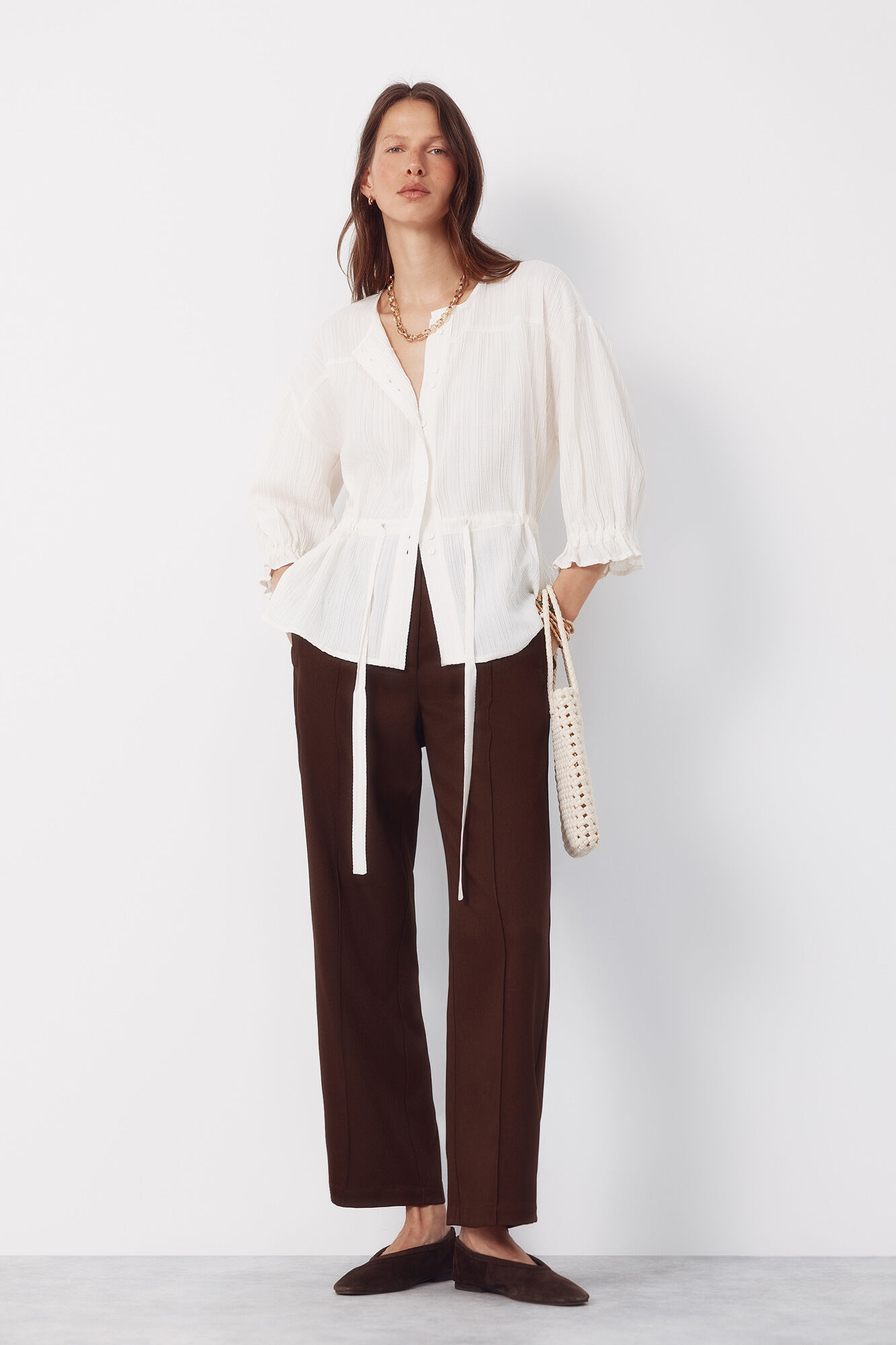 Cortefiel Blusa con cord&oacute;n