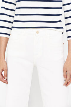 Cortefiel pantalón denim fit palazzo crop Blanco