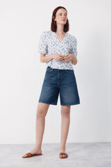 Cortefiel Blusa estampado vichy Estampado blanco