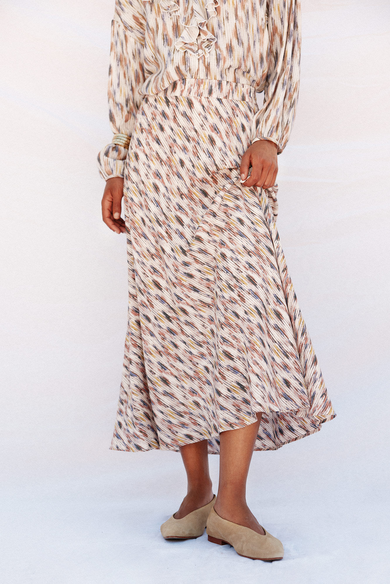 Cortefiel Falda midi con cortes