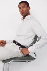 Cortefiel Camisa rayas popel&iacute;n Beige