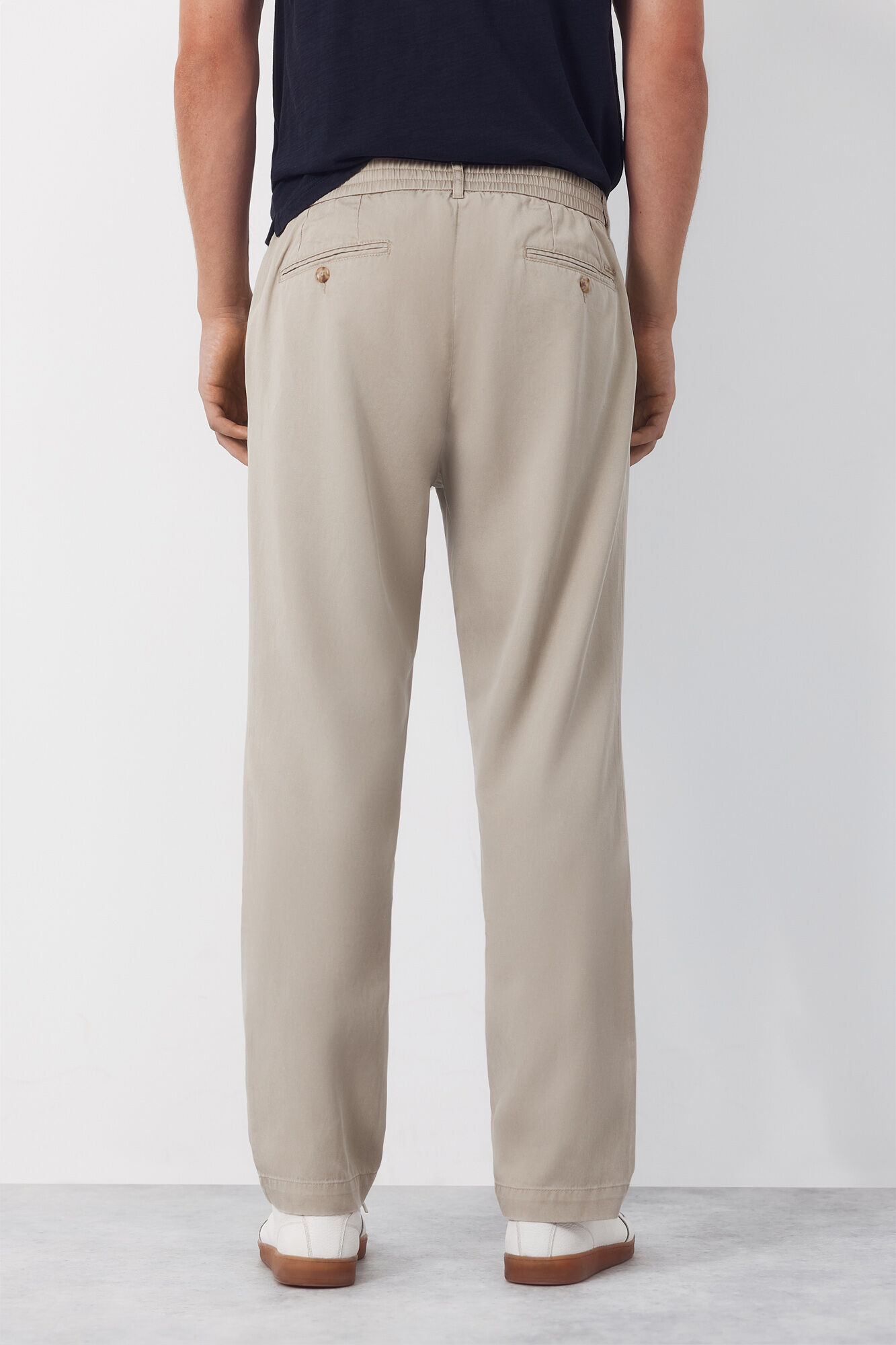 Cortefiel Pantal&oacute;n chino algod&oacute;n tencel tapered Beige