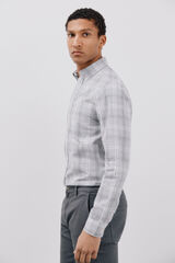 Cortefiel Camisa popelín cuadros Gris