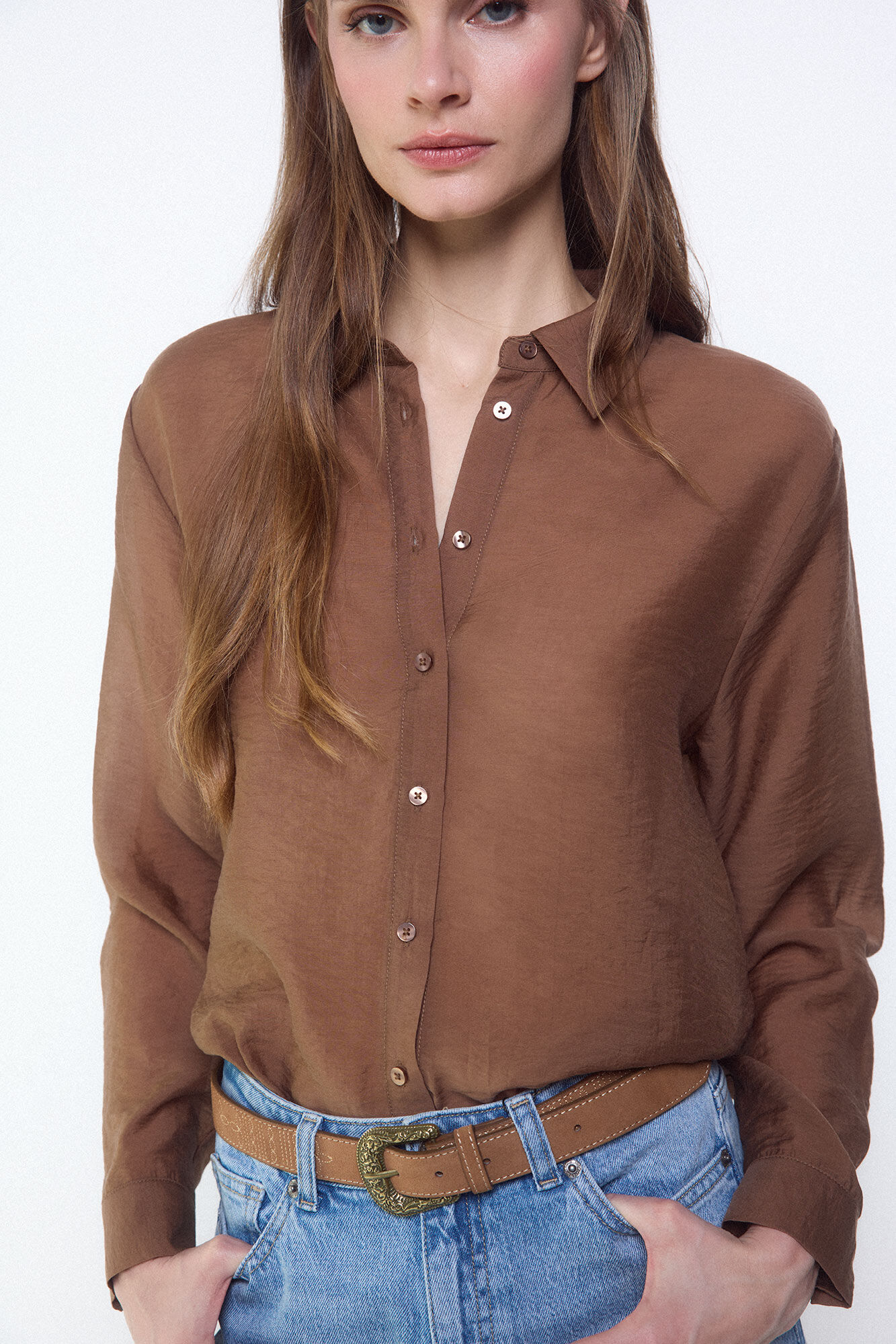 Slowlove Camisa de organza