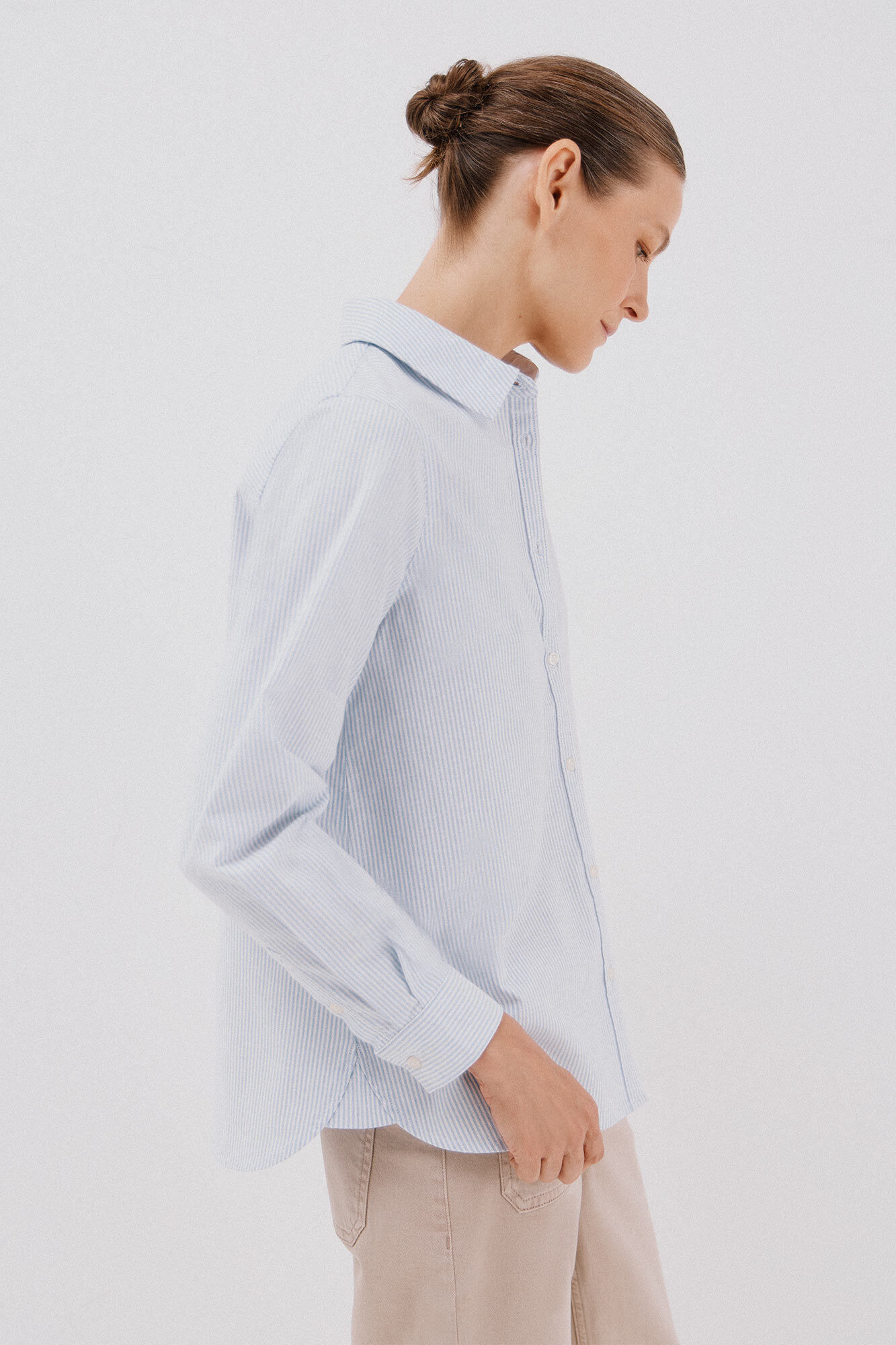 Cortefiel Camisa oxford  Estampado azul