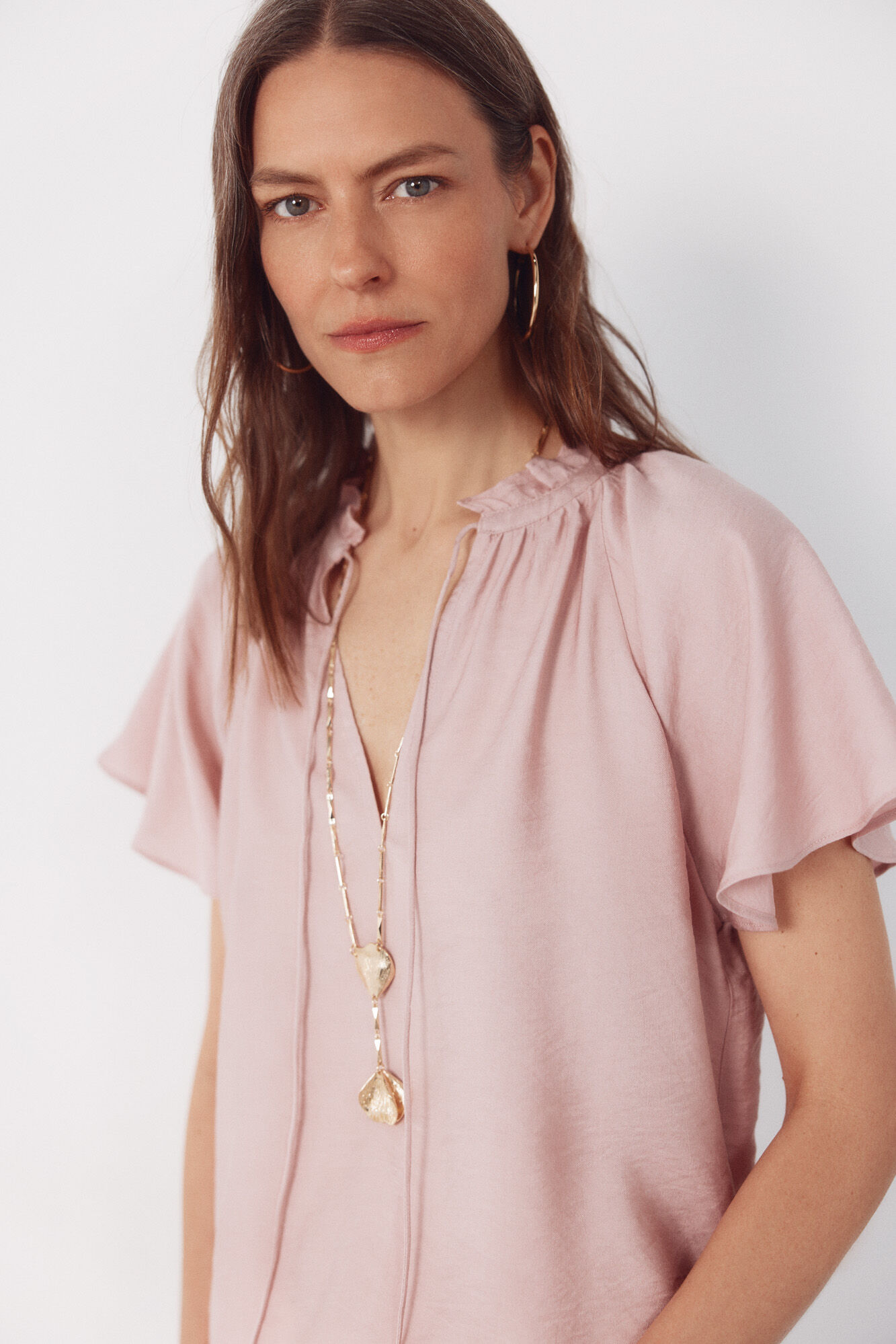 Cortefiel Blusa manga rangl&aacute;n Rosa