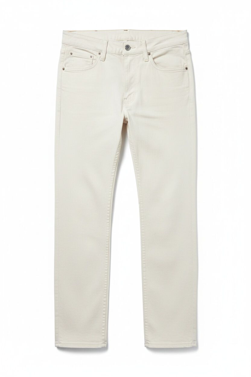 Cortefiel Pantal&oacute;n 5 bolsillos color regular fit Marfil