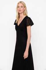 Cortefiel Vestido efecto encaje Negro