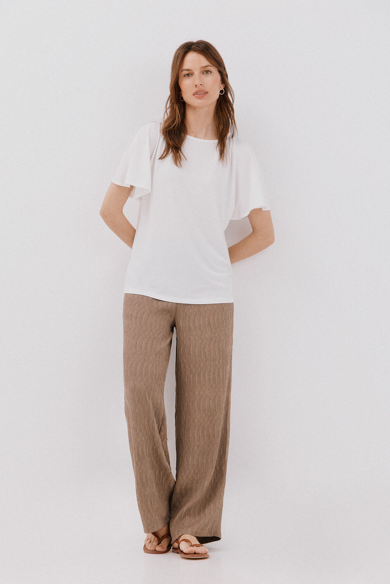 Cortefiel Playera b&aacute;sica fluida Blanco