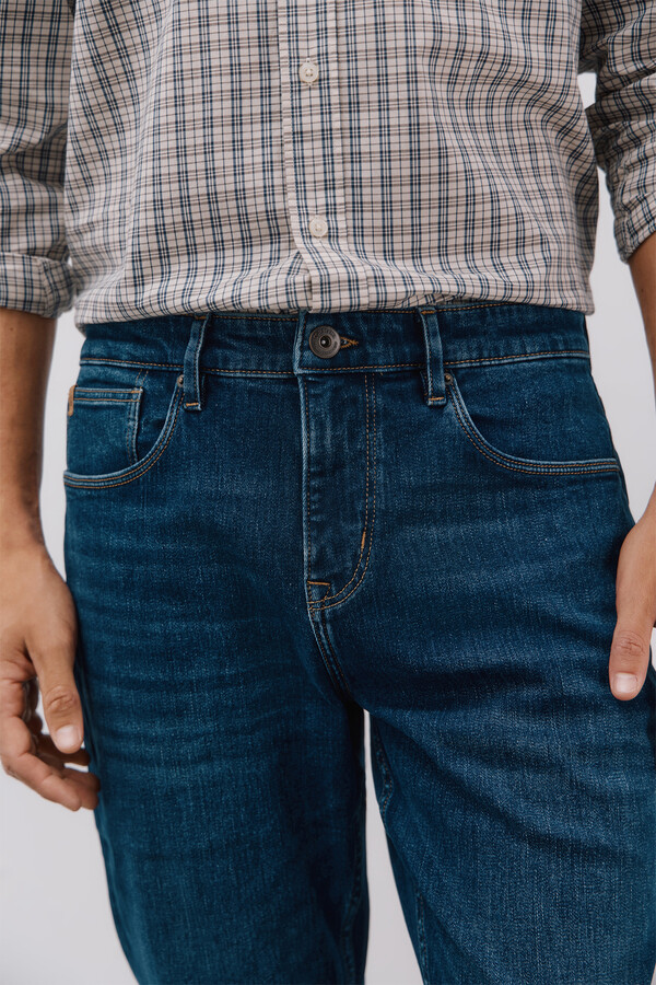 Cortefiel Pantalón denim regular fit Azul