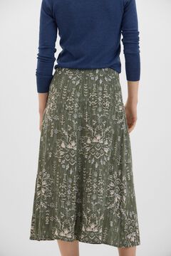 Cortefiel Falda midi estampada Estampado verde