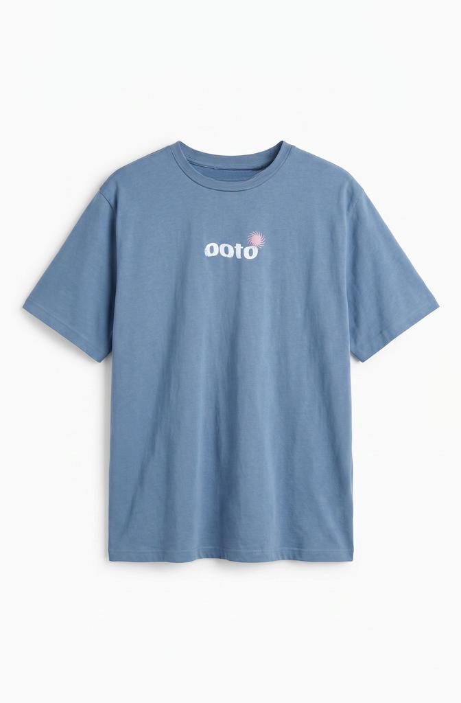 OOTO Camiseta gr&aacute;fica lavada Azul