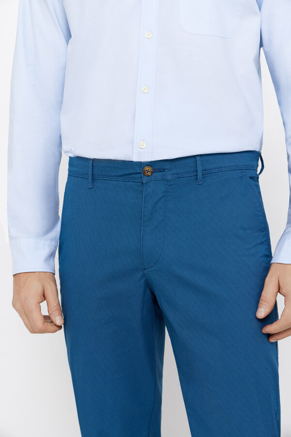 Cortefiel Pantalón chino estampado regular fit Azul