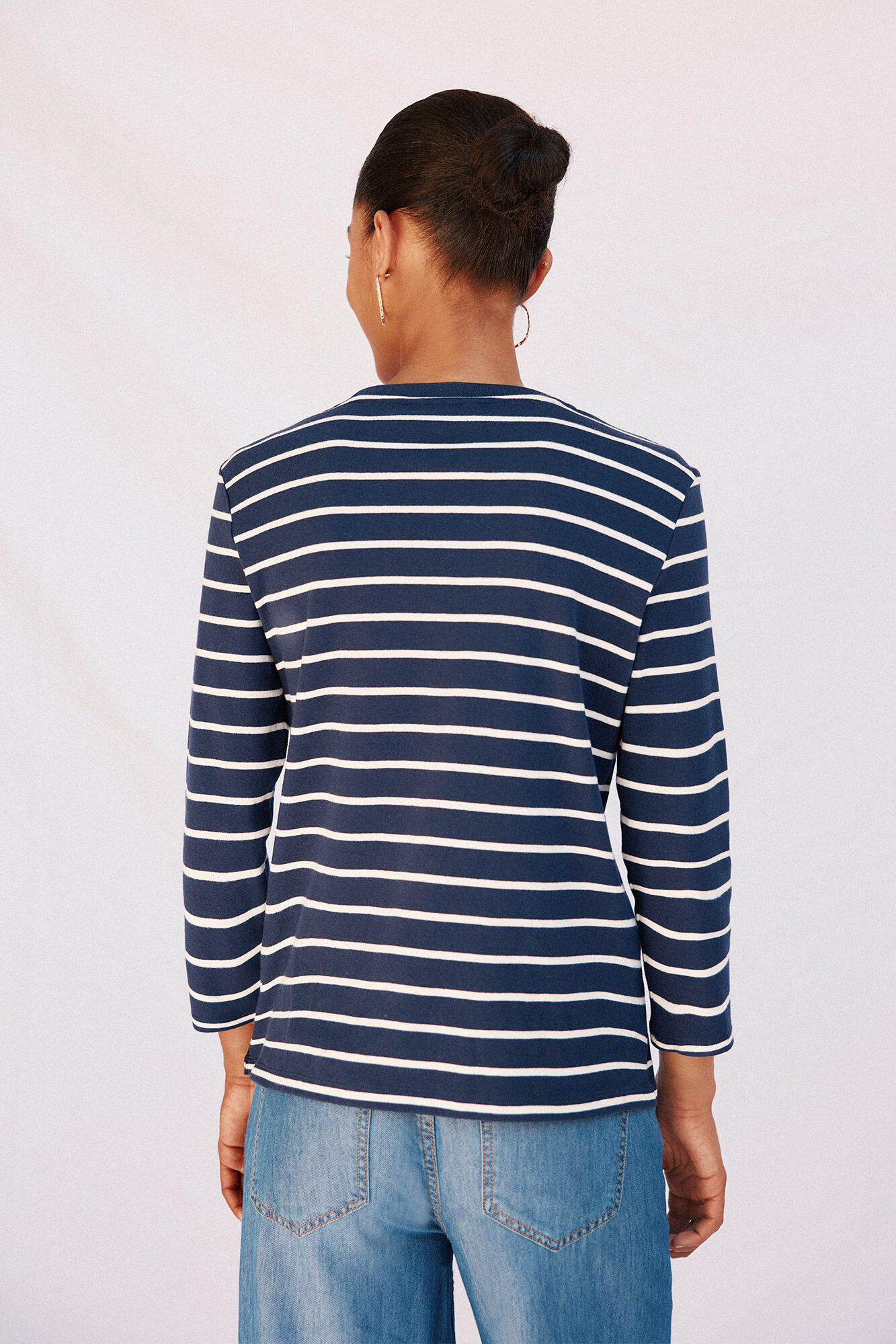 Cortefiel Playera b&aacute;sica botones dorados Estampado azul