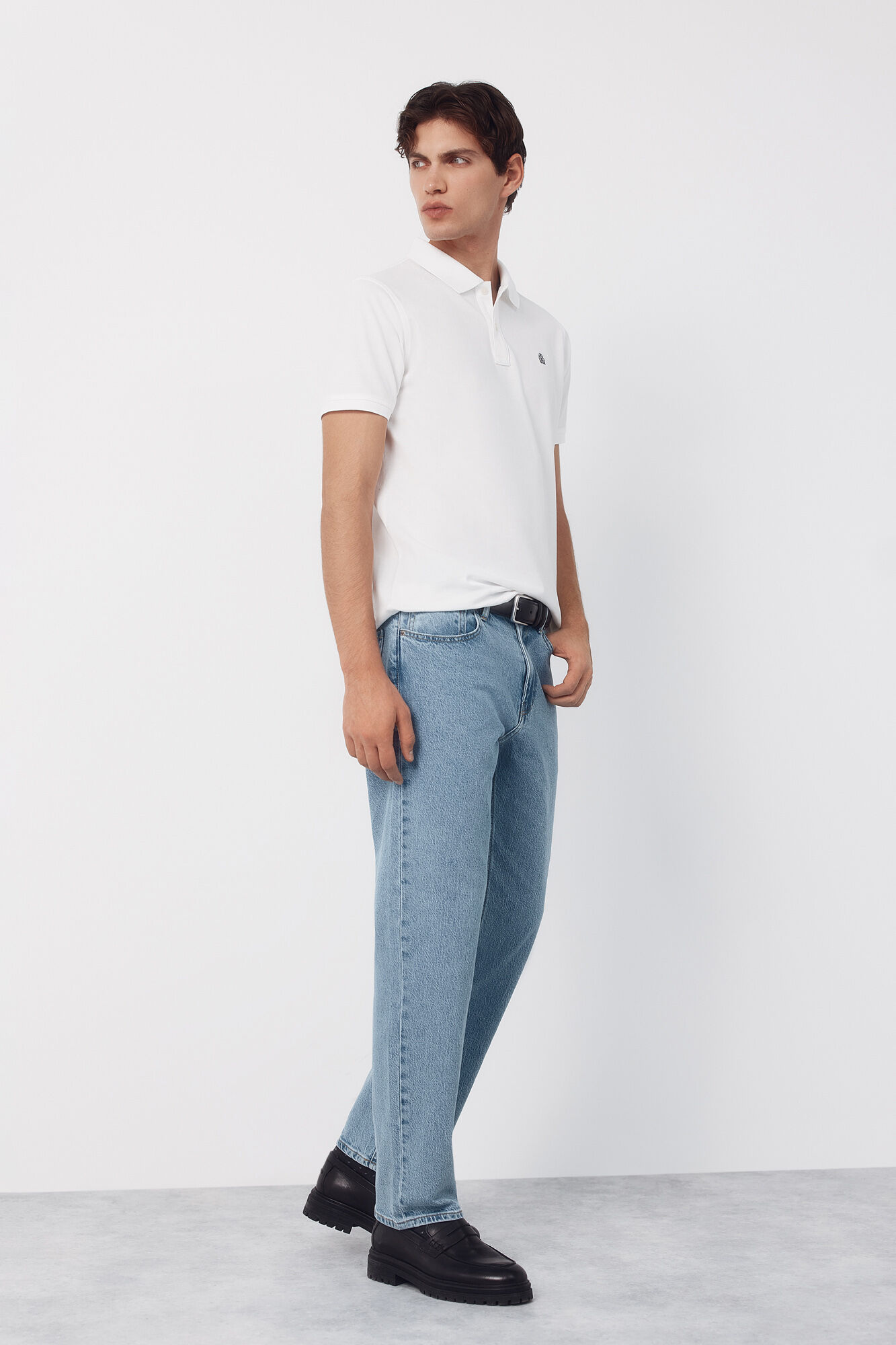 Cortefiel Polo b&aacute;sico piqu&eacute; slim Blanco
