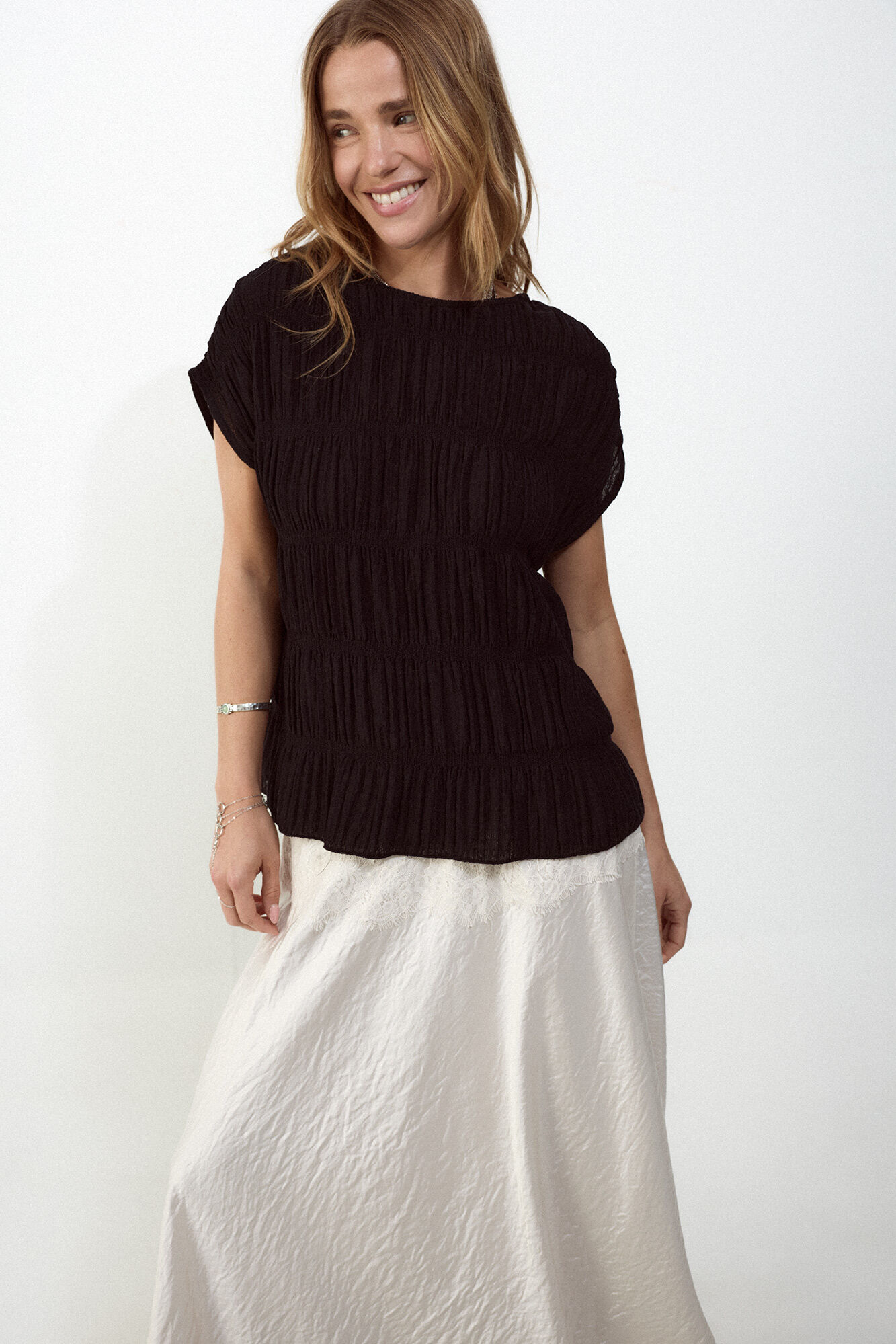 Slowlove Top vuelo Negro