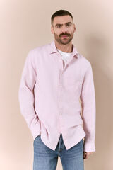 OOTO Camisa algod&oacute;n lino rayas Rosa