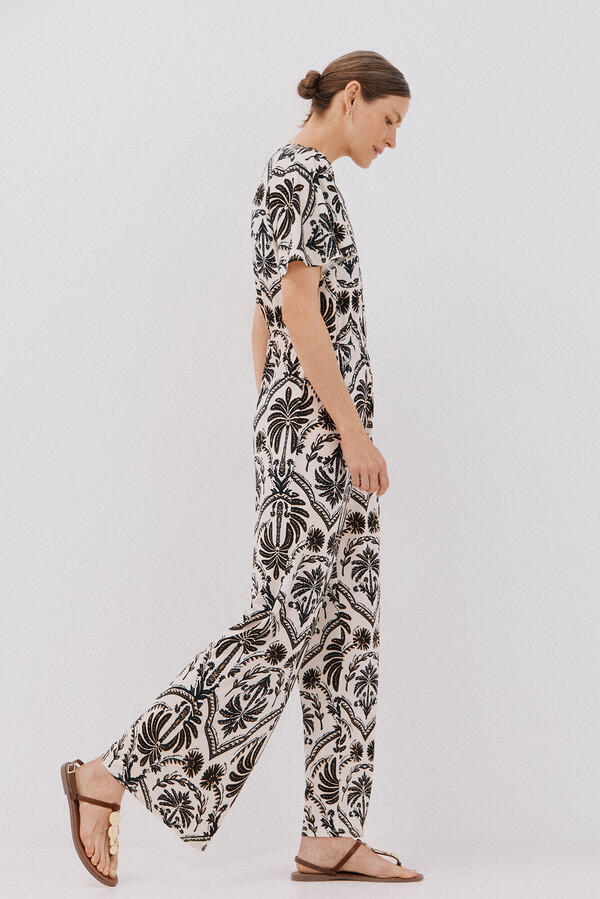 Cortefiel Jumpsuit estampado Estampado blanco