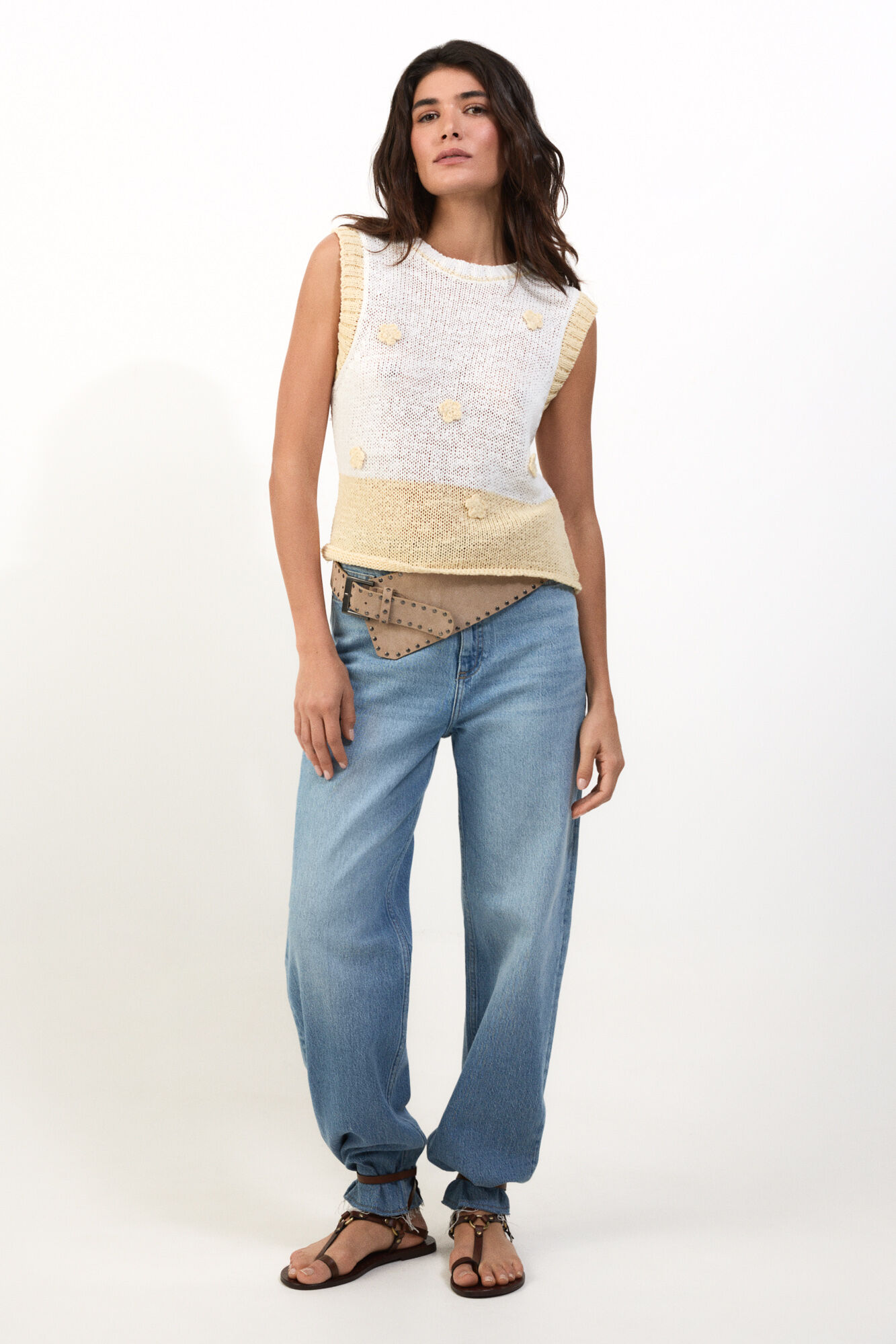 Slowlove Top punto contraste Amarillo