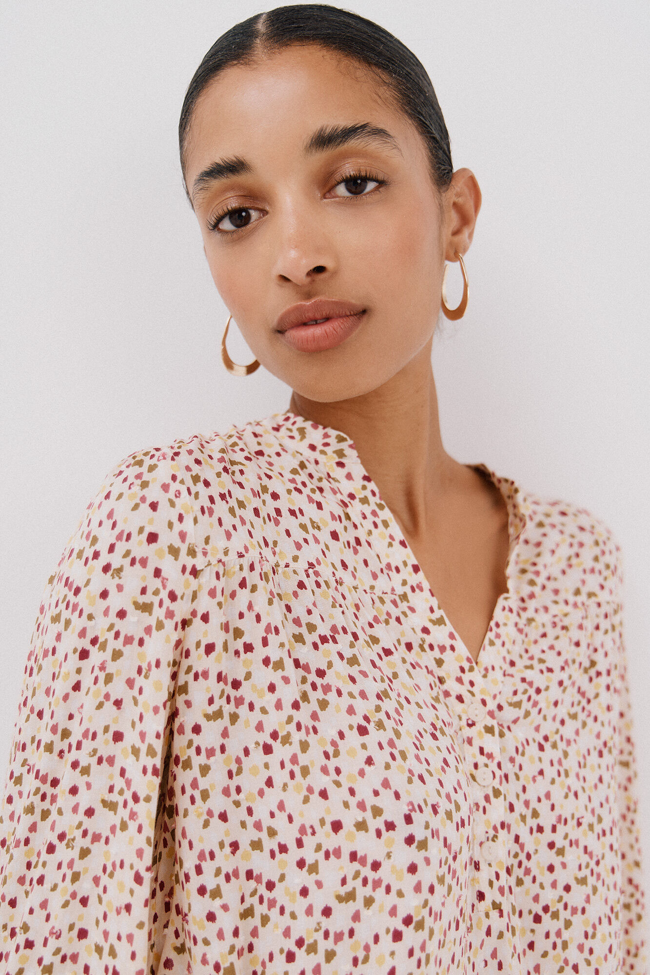 Cortefiel Blusa canes&uacute; delantro