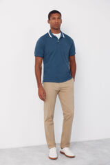 Cortefiel Polo estructura cuello fantas&iacute;a Azul oscuro