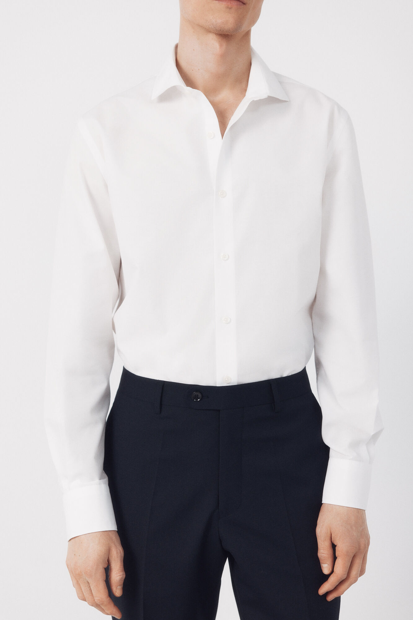 Cortefiel Camisa vestir otom&aacute;n slim fit f&aacute;cil plancha Blanco