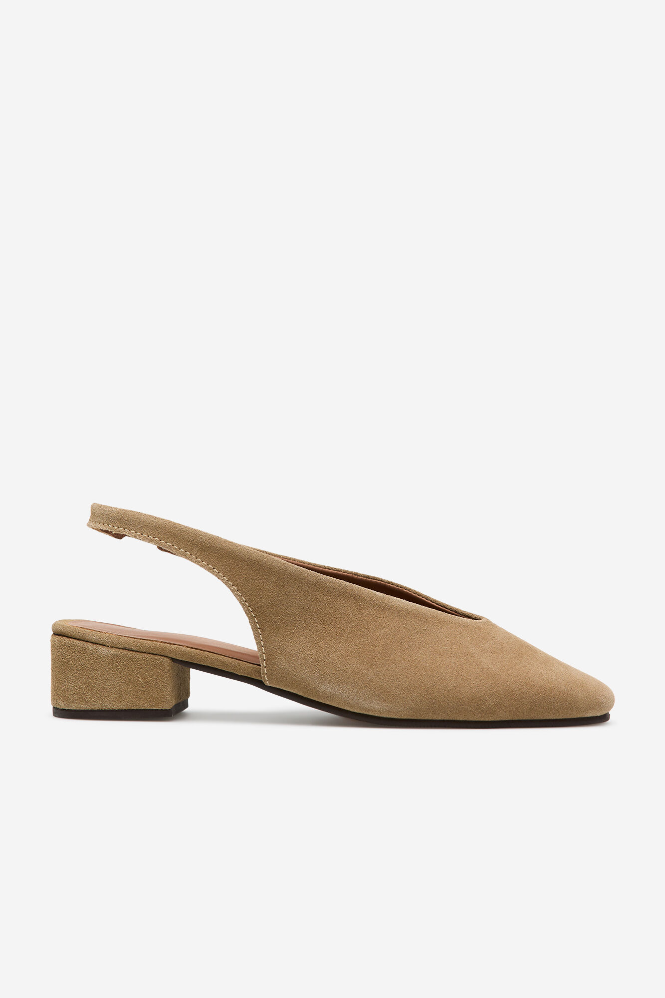 Cortefiel Zapato de tac&oacute;n destalonado de piel Arena